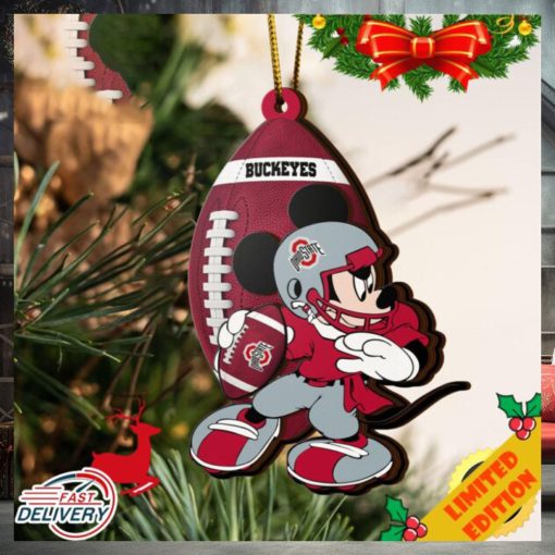 NCAA Ohio State Buckeyes Mickey Mouse Christmas Ornament 2023 Christmas Tree Decorations