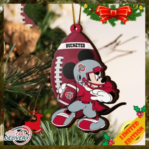 NCAA Ohio State Buckeyes Mickey Mouse Christmas Ornament 2023 Christmas Tree Decorations