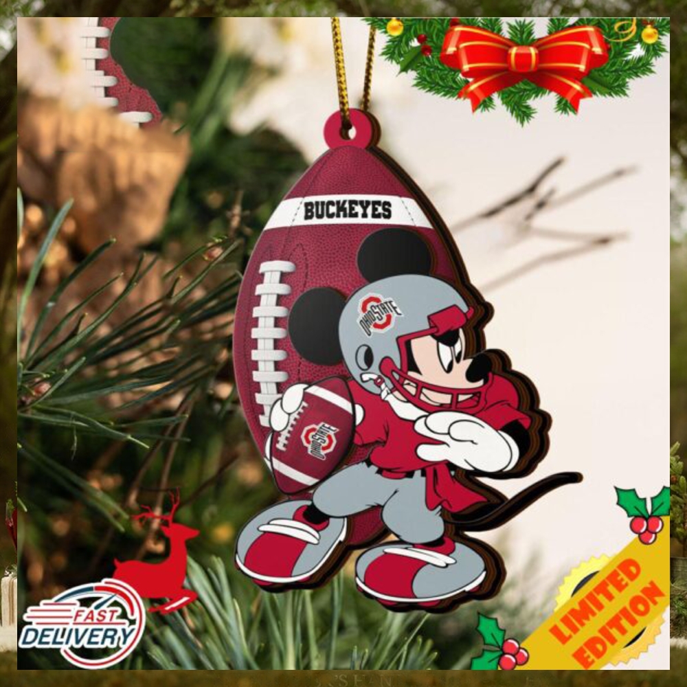 NCAA Ohio State Buckeyes Mickey Mouse Christmas Ornament 2023 Christmas Tree Decorations NCAA Ohio State Buckeyes Mickey Mouse Christmas Ornament 2023 Christmas Tree Decorations