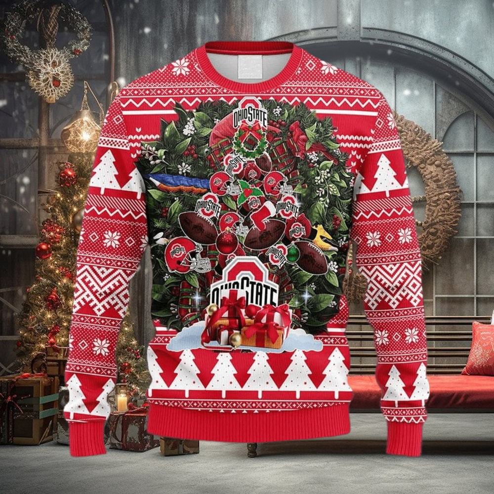 NCAA Ohio State Buckeyes Tree Ball Christmas Ugly 3D Sweater For Men And Women Gift Ugly Christmas NCAA Ohio State Buckeyes Tree Ball Christmas Ugly 3D Sweater For Men And Women Gift Ugly Christmas
