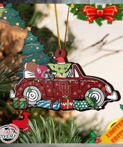 NCAA Oklahoma Sooners And Baby Yoda Christmas Ornament 2023 Christmas Tree Decorations