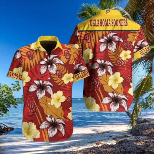 NCAA Oklahoma Sooners Hawaiian Shirt Aloha Flower Beach Gift For Him