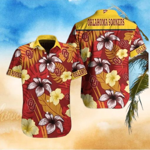 NCAA Oklahoma Sooners Hawaiian Shirt Aloha Flower Beach Gift For Him