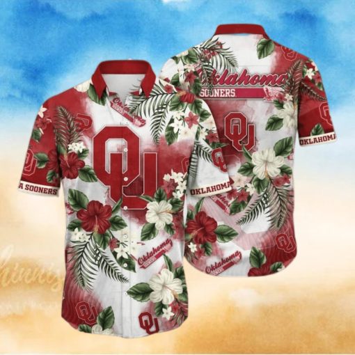 NCAA Oklahoma Sooners Hawaiian Shirt Hibiscus Flowers Pattern Best Beach Gift