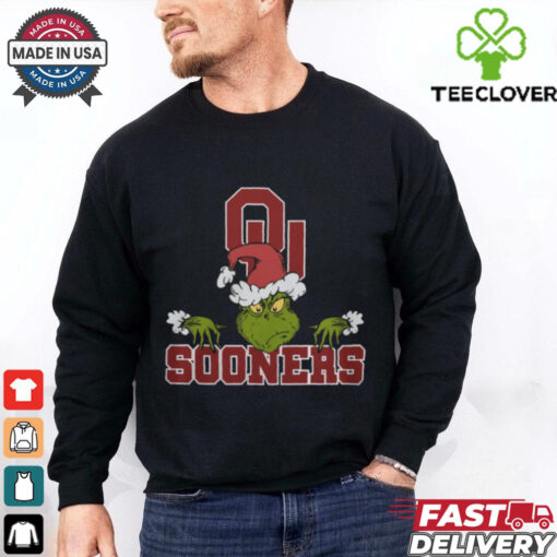 NCAA Oklahoma Sooners Logo Football Grinch Christmas T Shirt