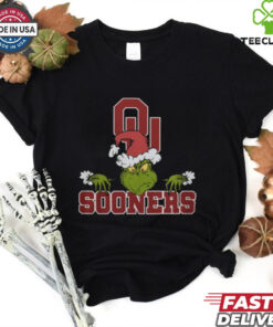NCAA Oklahoma Sooners Logo Football Grinch Christmas T Shirt