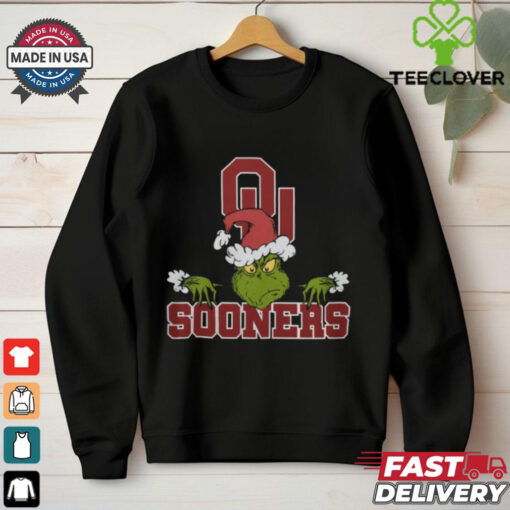 NCAA Oklahoma Sooners Logo Football Grinch Christmas T Shirt