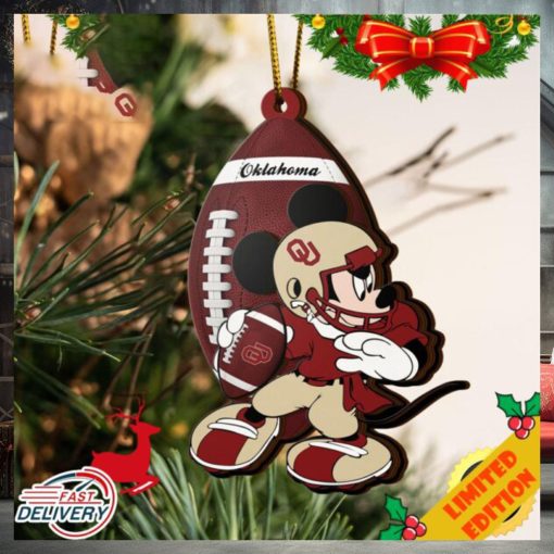 NCAA Oklahoma Sooners Mickey Mouse Christmas Ornament 2023 Christmas Tree Decorations