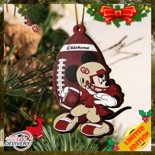 NCAA Oklahoma Sooners Mickey Mouse Christmas Ornament 2023 Christmas Tree Decorations