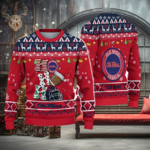 NCAA Ole Miss Rebels HO HO HO Ugly Christmas Sweater