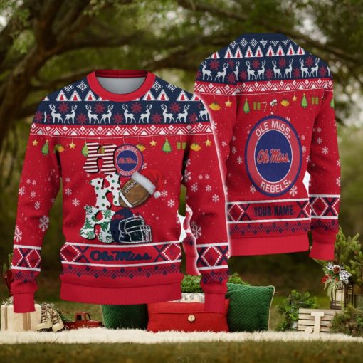 NCAA Ole Miss Rebels HO HO HO Ugly Christmas Sweater