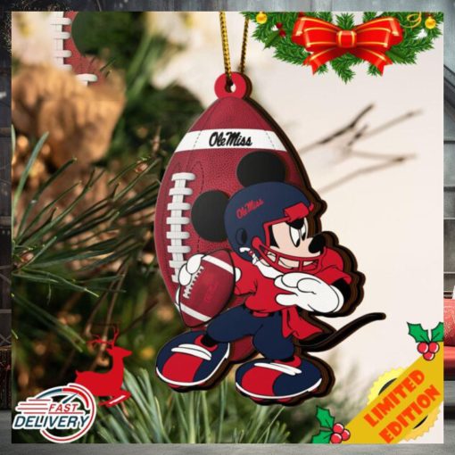 NCAA Ole Miss Rebels Mickey Mouse Christmas Ornament 2023 Christmas Tree Decorations