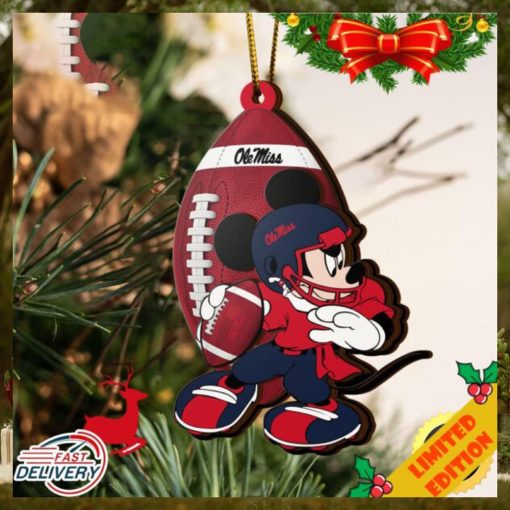NCAA Ole Miss Rebels Mickey Mouse Christmas Ornament 2023 Christmas Tree Decorations