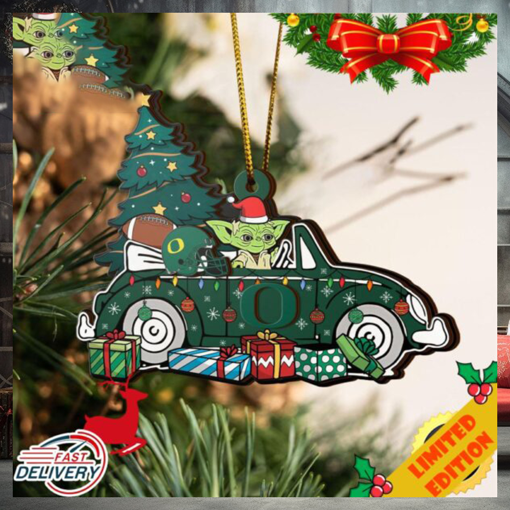 NCAA Oregon Ducks And Baby Yoda Christmas Ornament 2023 Christmas Tree Decorations NCAA Oregon Ducks And Baby Yoda Christmas Ornament 2023 Christmas Tree Decorations