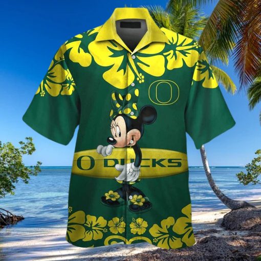 NCAA Oregon Ducks And Minnie Mouse Hawaiian Shirt Tropical Aloha Beach Lovers Gift