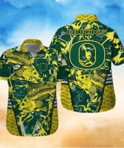 NCAA Oregon Ducks Hawaiian Shirt Fish Skeleton Gift For Him