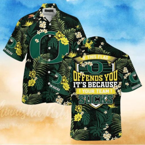 NCAA Oregon Ducks Hawaiian Shirt If This Flag Offends You Beach Lovers Gift