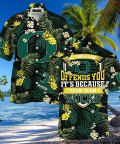 NCAA Oregon Ducks Hawaiian Shirt If This Flag Offends You Beach Lovers Gift