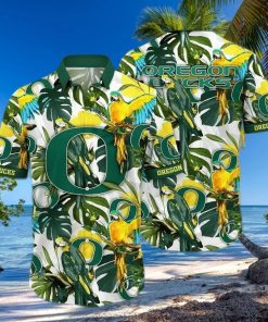 NCAA Oregon Ducks Hawaiian Shirt Palm Leaves Pattern Summer Beach Gift