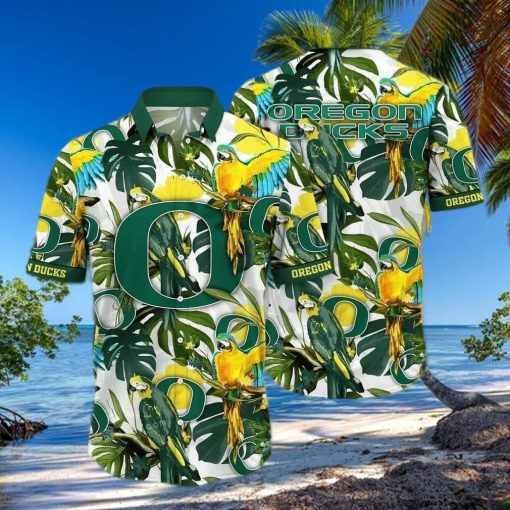 NCAA Oregon Ducks Hawaiian Shirt Palm Leaves Pattern Summer Beach Gift