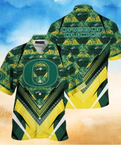 NCAA Oregon Ducks Hawaiian Shirt Palm Trees And Mountains Gift For Beach Trip