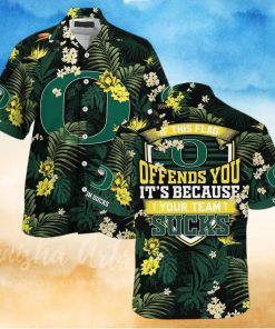 NCAA Oregon Ducks Hawaiian Shirt Tropical Aloha If This Flag Offends You