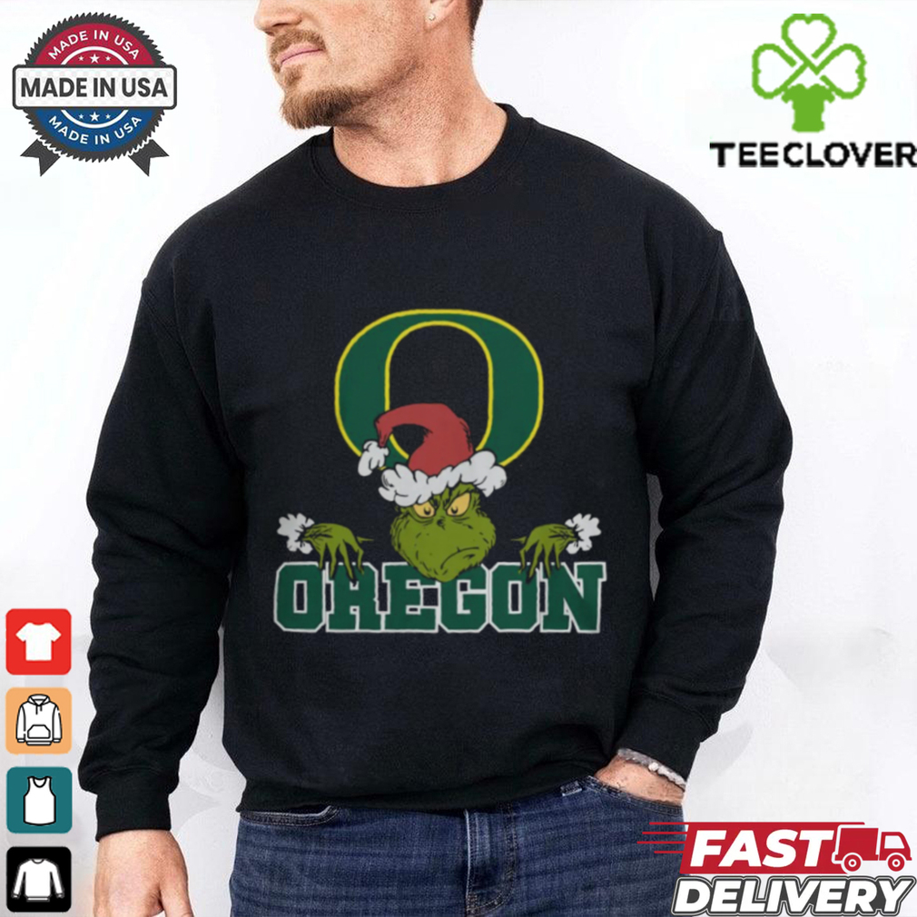 NCAA Oregon Ducks Logo Football Grinch Christmas T Shirt NCAA Oregon Ducks Logo Football Grinch Christmas T Shirt