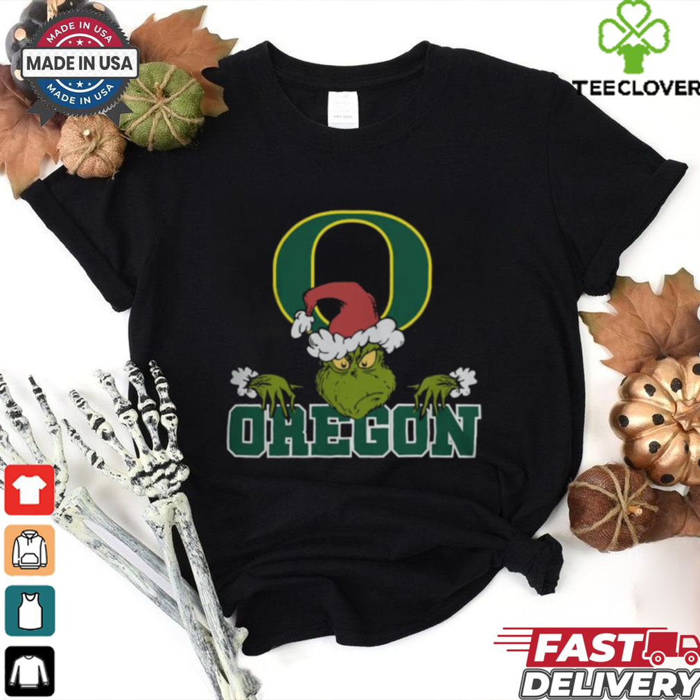 NCAA Oregon Ducks Logo Football Grinch Christmas T Shirt NCAA Oregon Ducks Logo Football Grinch Christmas T Shirt