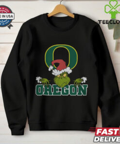 NCAA Oregon Ducks Logo Football Grinch Christmas T Shirt
