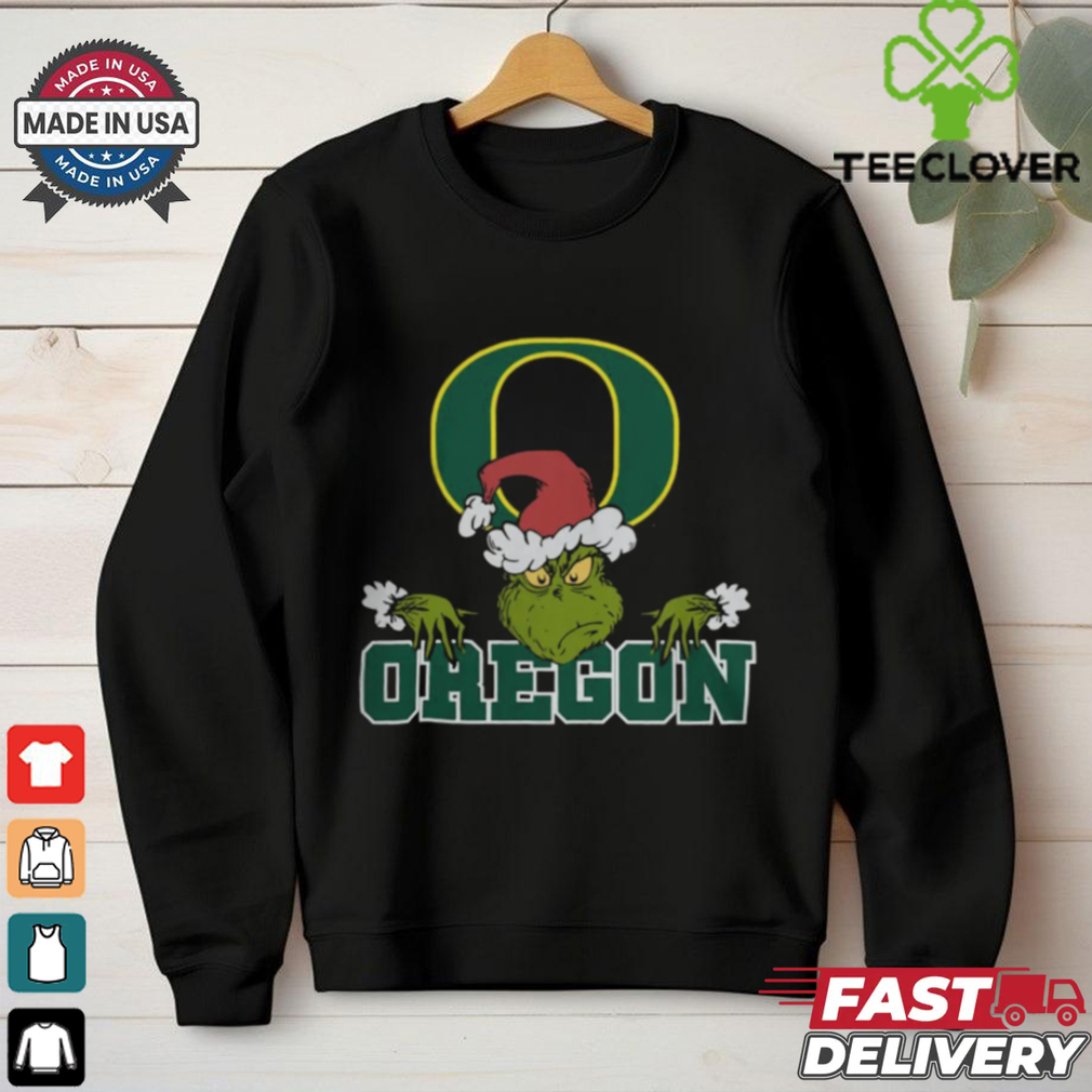 NCAA Oregon Ducks Logo Football Grinch Christmas T Shirt NCAA Oregon Ducks Logo Football Grinch Christmas T Shirt