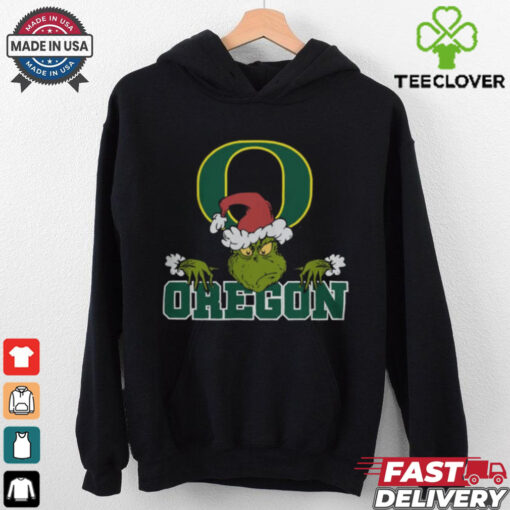 NCAA Oregon Ducks Logo Football Grinch Christmas T Shirt