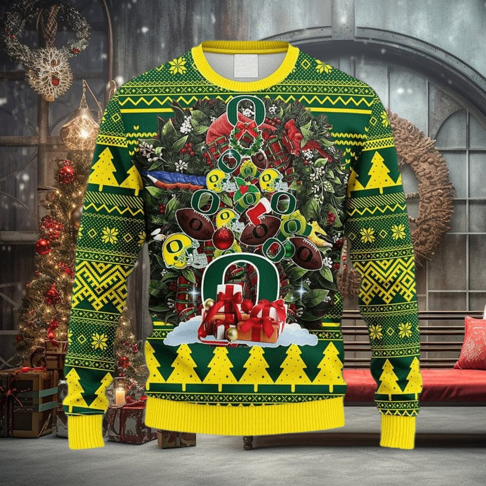 NCAA Oregon Ducks Tree Fleece 3D Sweater For Men And Women Gift Ugly Christmas NCAA Oregon Ducks Tree Fleece 3D Sweater For Men And Women Gift Ugly Christmas