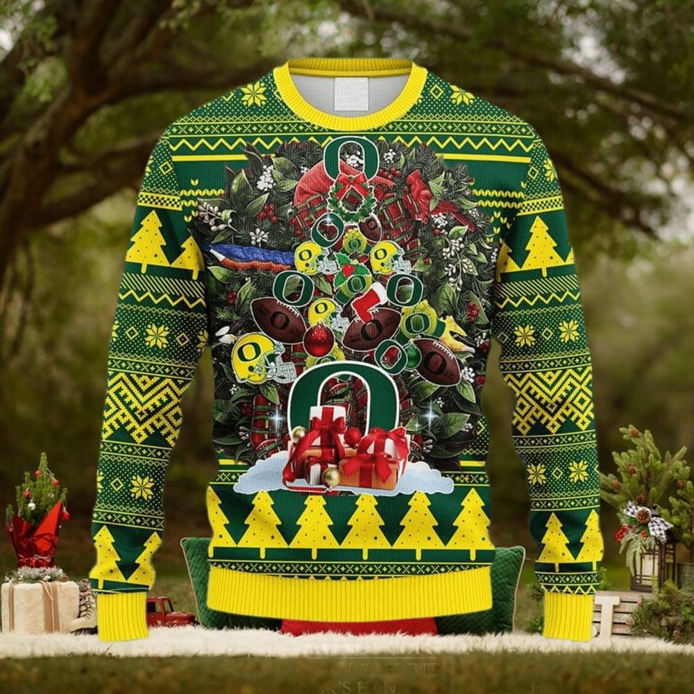 NCAA Oregon Ducks Tree Fleece 3D Sweater For Men And Women Gift Ugly Christmas NCAA Oregon Ducks Tree Fleece 3D Sweater For Men And Women Gift Ugly Christmas