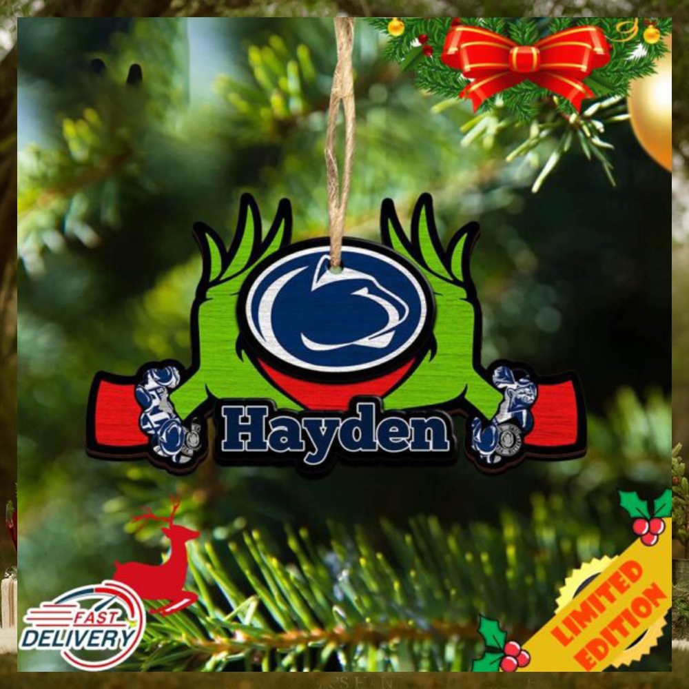 NCAA Penn State Nittany Lions Grinch Christmas Ornament Personalized Your Name 2023 Christmas Tree Decorations NCAA Penn State Nittany Lions Grinch Christmas Ornament Personalized Your Name 2023 Christmas Tree Decorations