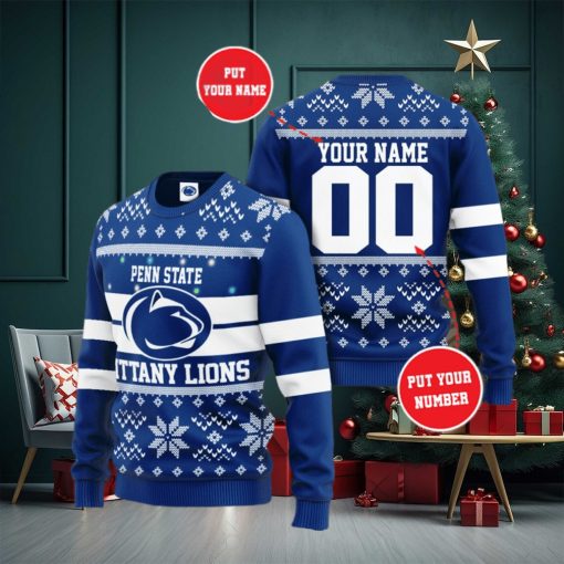 NCAA Penn State Nittany Lions personalized ugly christmas sweater K02102