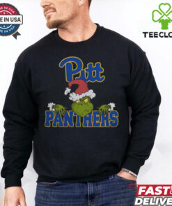 NCAA Pittsburgh Panthers Logo Football Grinch Christmas T Shirt