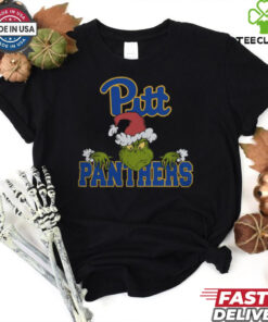 NCAA Pittsburgh Panthers Logo Football Grinch Christmas T Shirt