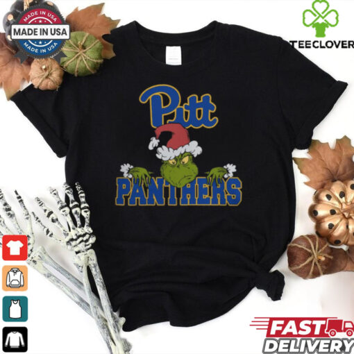 NCAA Pittsburgh Panthers Logo Football Grinch Christmas T Shirt