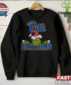 NCAA Pittsburgh Panthers Logo Football Grinch Christmas T Shirt