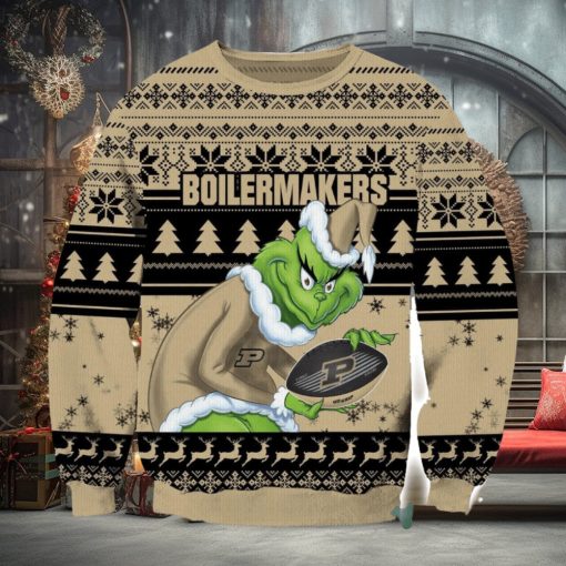 NCAA Purdue Boilermakers Grinch AOP Ugly Christmas Sweater Christmas Gift For Men And Women