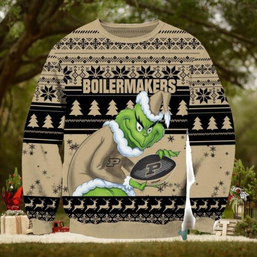 NCAA Purdue Boilermakers Grinch AOP Ugly Christmas Sweater Christmas Gift For Men And Women