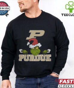 NCAA Purdue Boilermakers Logo Football Grinch Christmas T Shirt
