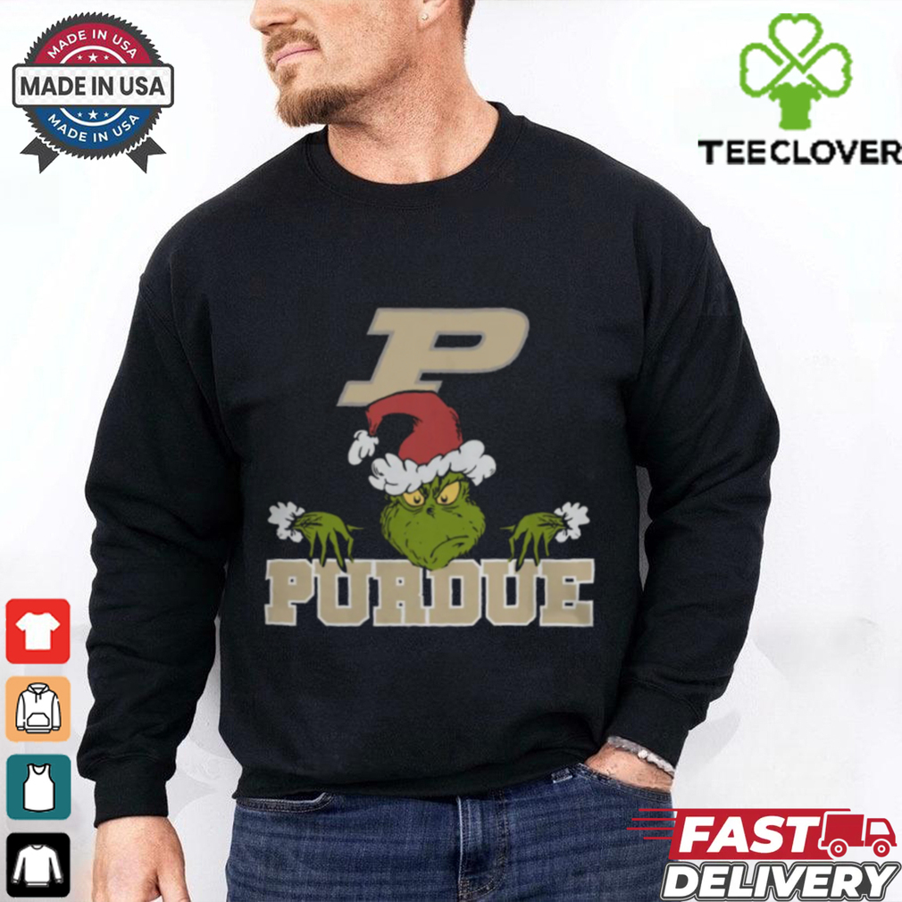 NCAA Purdue Boilermakers Logo Football Grinch Christmas T Shirt NCAA Purdue Boilermakers Logo Football Grinch Christmas T Shirt