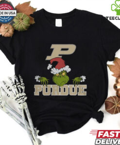NCAA Purdue Boilermakers Logo Football Grinch Christmas T Shirt