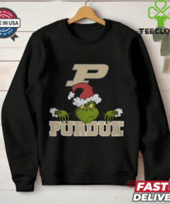 NCAA Purdue Boilermakers Logo Football Grinch Christmas T Shirt