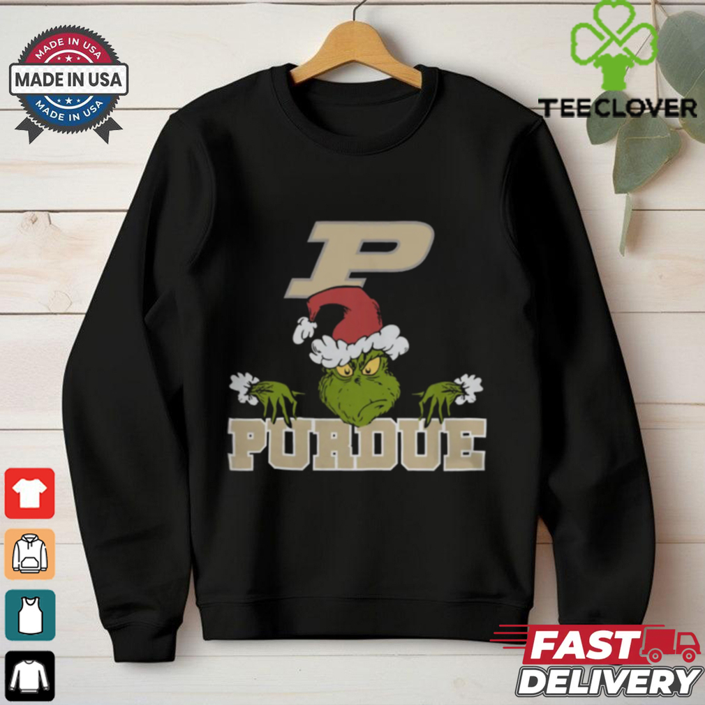NCAA Purdue Boilermakers Logo Football Grinch Christmas T Shirt NCAA Purdue Boilermakers Logo Football Grinch Christmas T Shirt