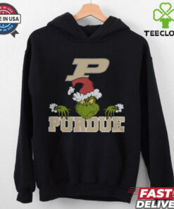 NCAA Purdue Boilermakers Logo Football Grinch Christmas T Shirt