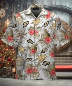 NCAA Purdue Boilermakers Pink Flowers Pineaaple Hawaiian Shirt
