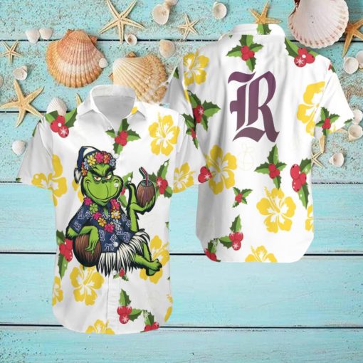NCAA Rice Owls Aloha Grinch Relax Christmas Pattern Holly Hawaiian Shirt For Men And Women
