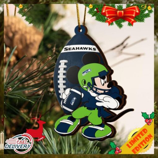 NCAA Seattle Seahawks Mickey Mouse Christmas Ornament 2023 Christmas Tree Decorations